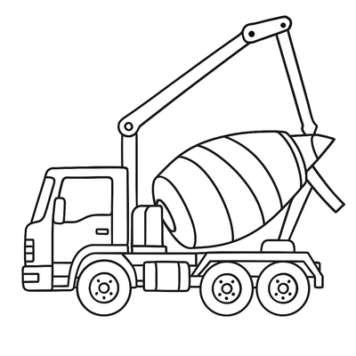 Cement Mixer Truck Coloring Pages for Kids - Coloring Sheets 2026