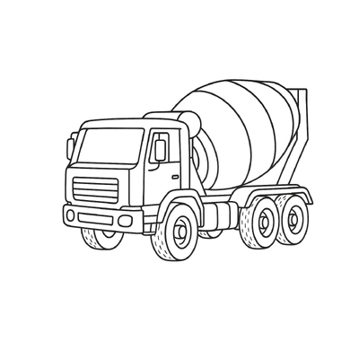 Cement Mixer Truck Coloring Pages for Kids - Coloring Sheets 2026