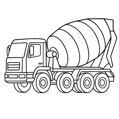 Cement Mixer Truck Coloring Pages for Kids - Coloring Sheets 2026