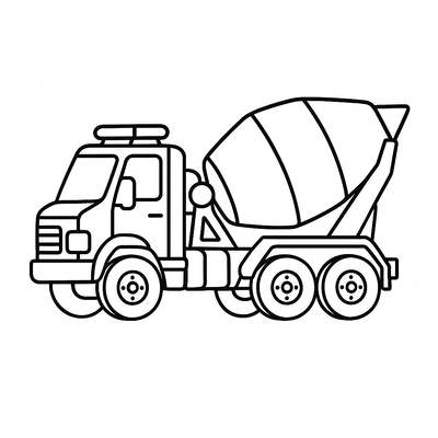 Cement Mixer Truck Coloring Pages for Kids - Coloring Sheets 2026