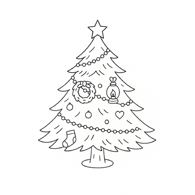Christmas Tree Coloring Pages for Kids 2026