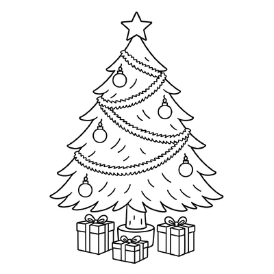 Christmas Tree Coloring Pages for Kids 2026