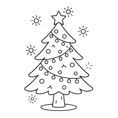 Christmas Tree Coloring Pages for Kids 2026