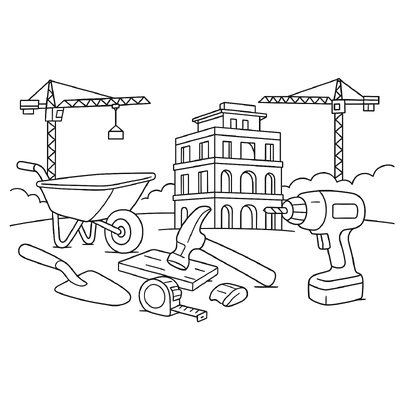 Construction Tools Coloring Pages for Kids 2026