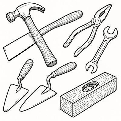 Construction Tools Coloring Pages for Kids 2026