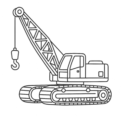 Crane Truck Coloring Pages for Kids - Construction Coloring Sheets 2026