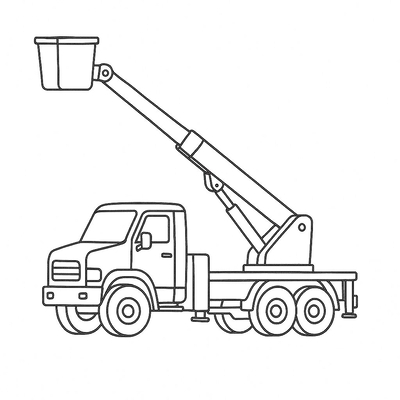 Crane Truck Coloring Pages for Kids - Construction Coloring Sheets 2026