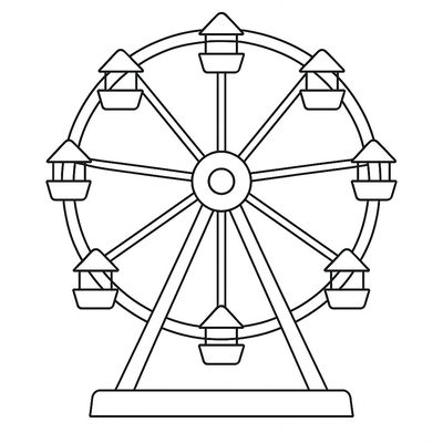 Ferris Wheel Coloring Pages for Kids - Coloring Sheets 2026