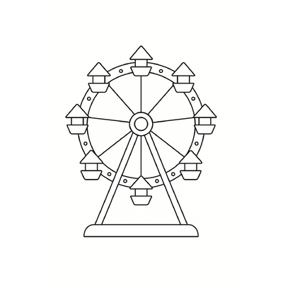 Ferris Wheel Coloring Pages for Kids - Coloring Sheets 2026