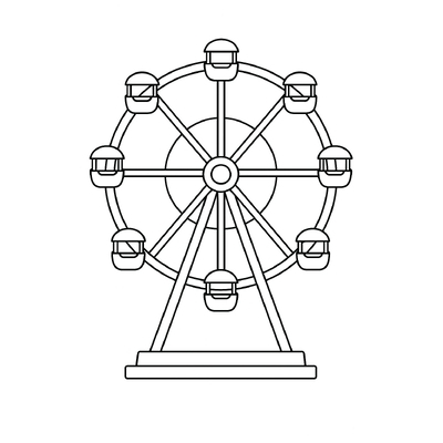 Ferris Wheel Coloring Pages for Kids - Coloring Sheets 2026