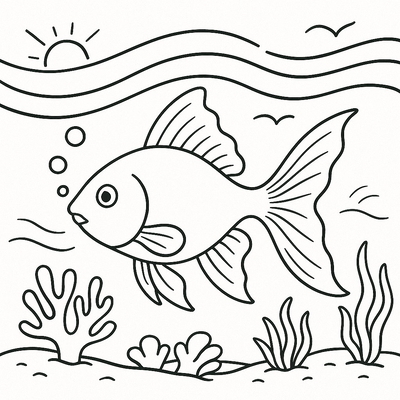 Goldfish Coloring Pages for Kids 2026 – Cute and Adorable Designs