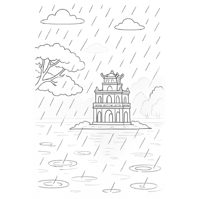 Hoan Kiem Lake Coloring Pages for Kids 2026
