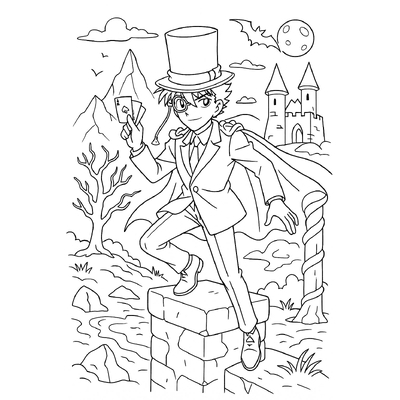 Kaito Kid Coloring Pages for Kids 2026
