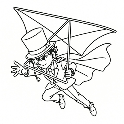 Kaito Kid Coloring Pages for Kids 2026