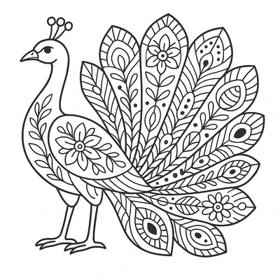 Peacock Coloring Pages for Kids 2026 – Beautiful and Eye-Catching Designs