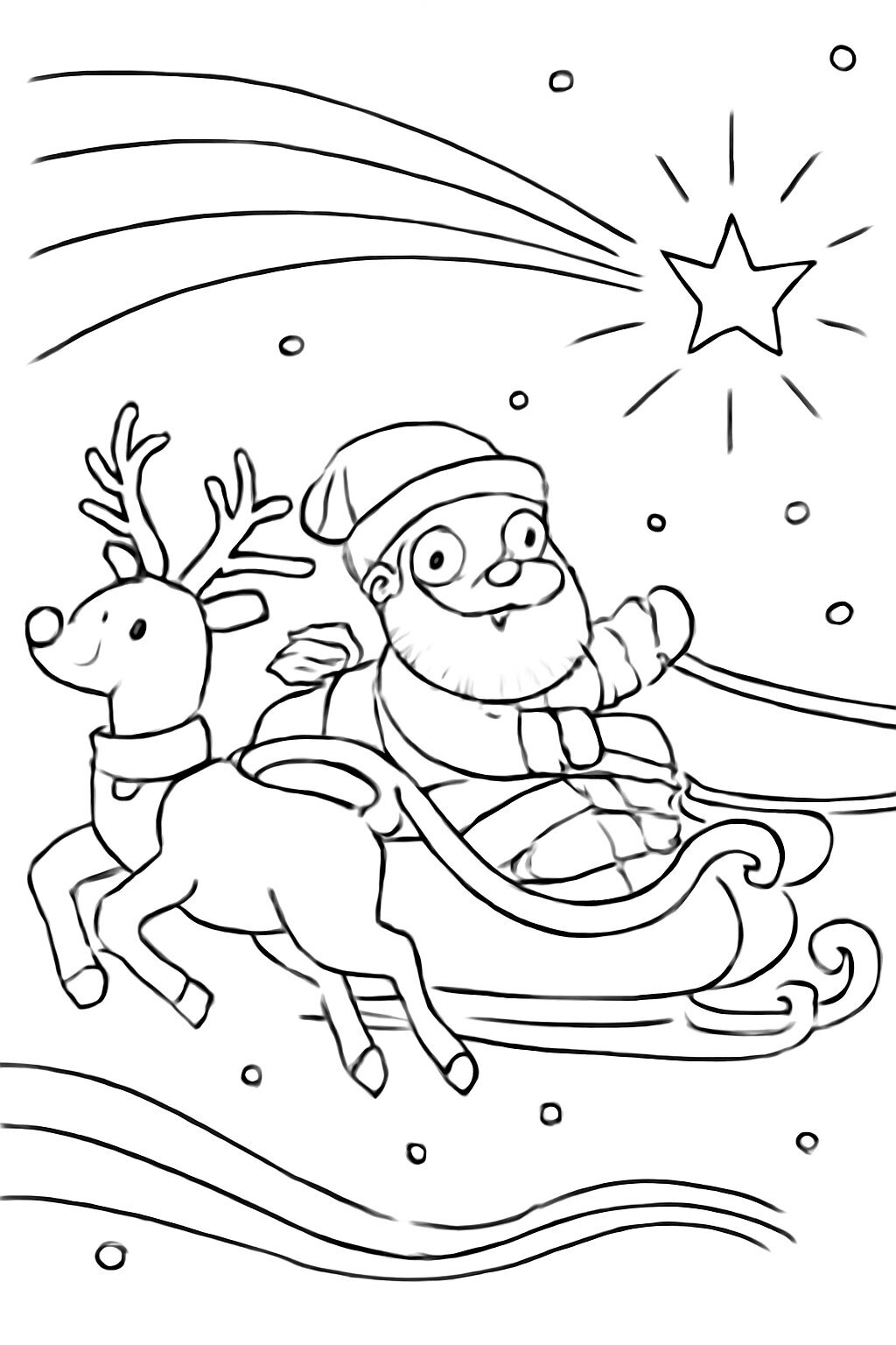 Scene of Santa Claus Flying