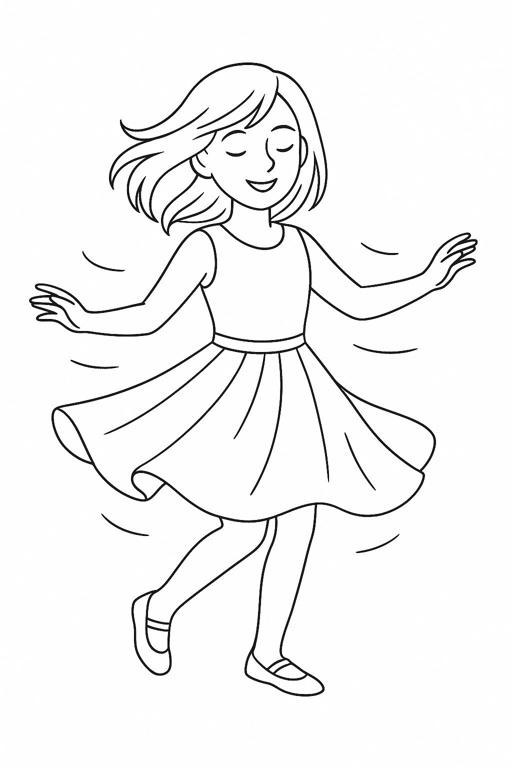 Girl in a Flared Dress
