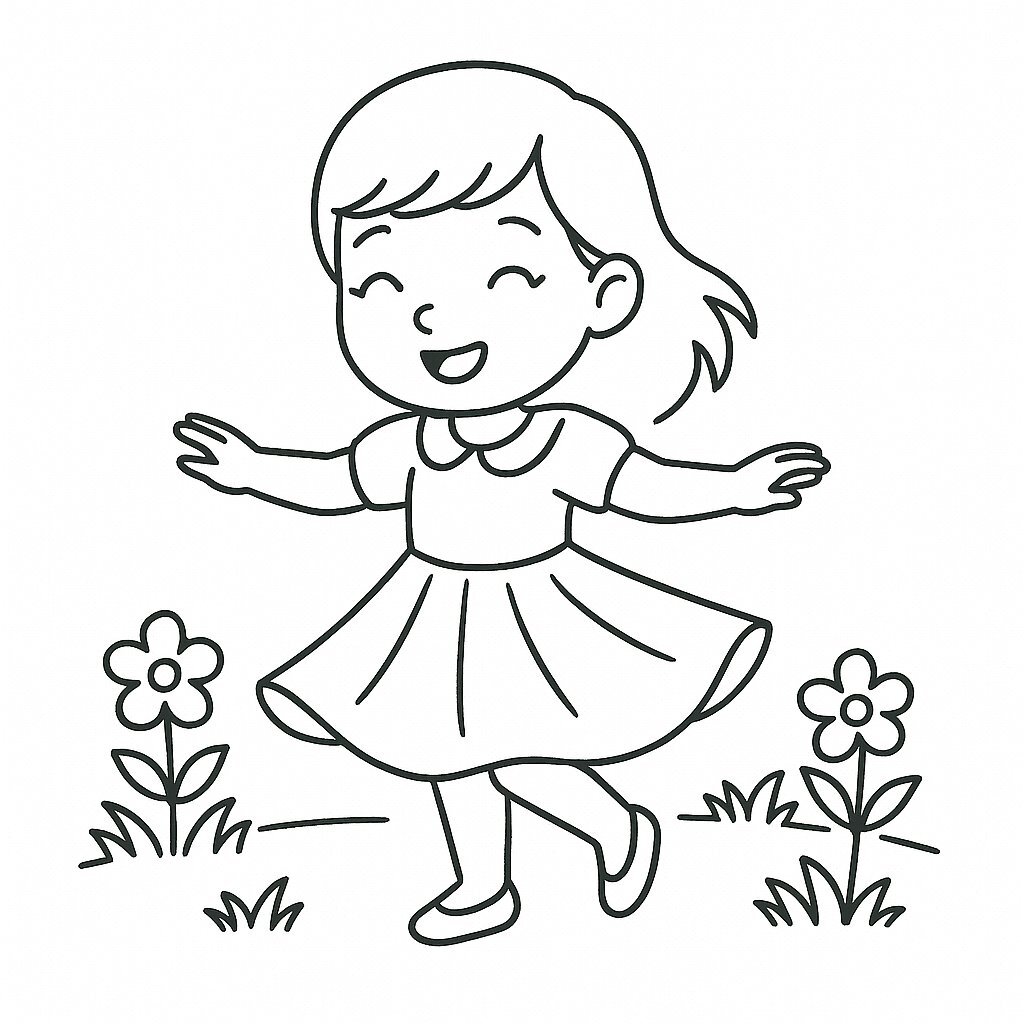 Girl in a Flared Dress