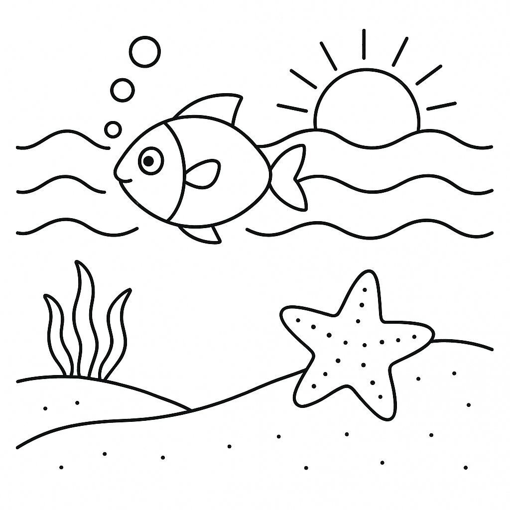 Beach Coloring Page