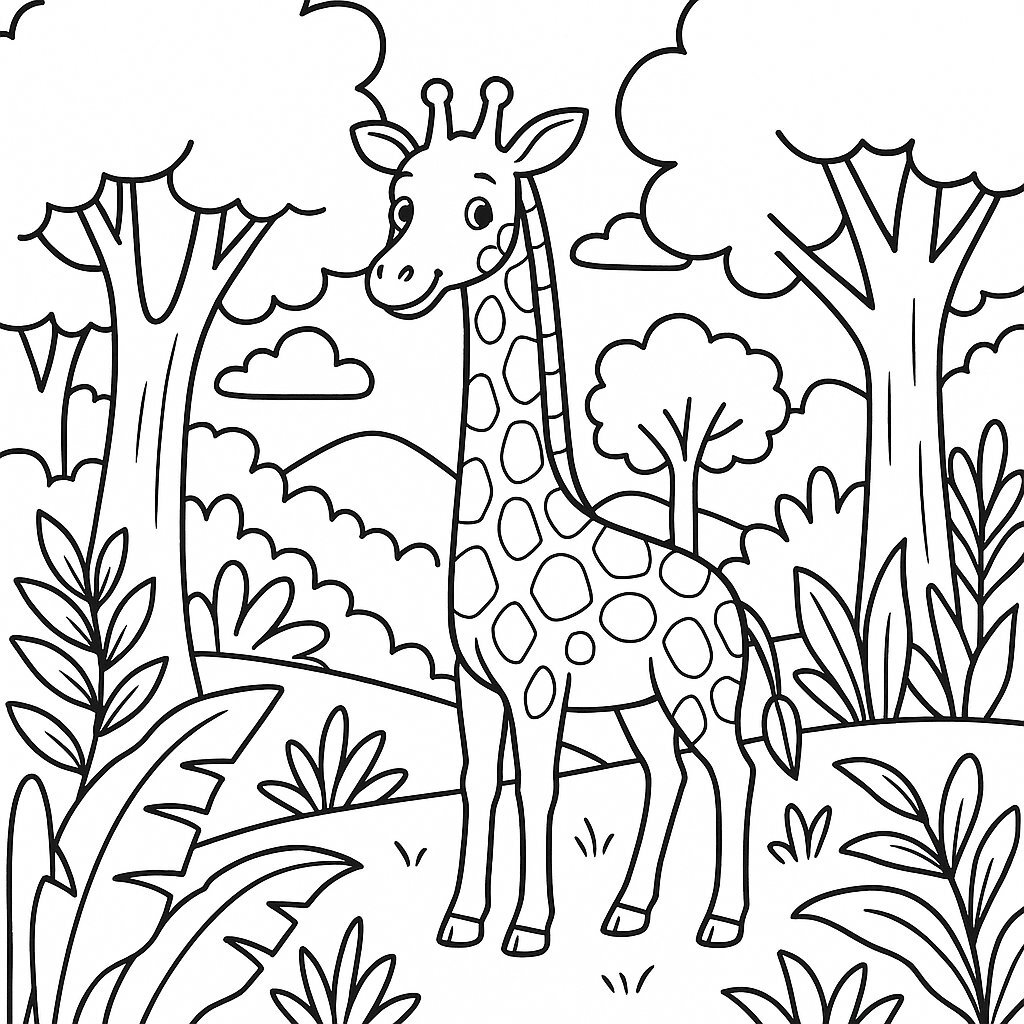 Giraffe in the Forest