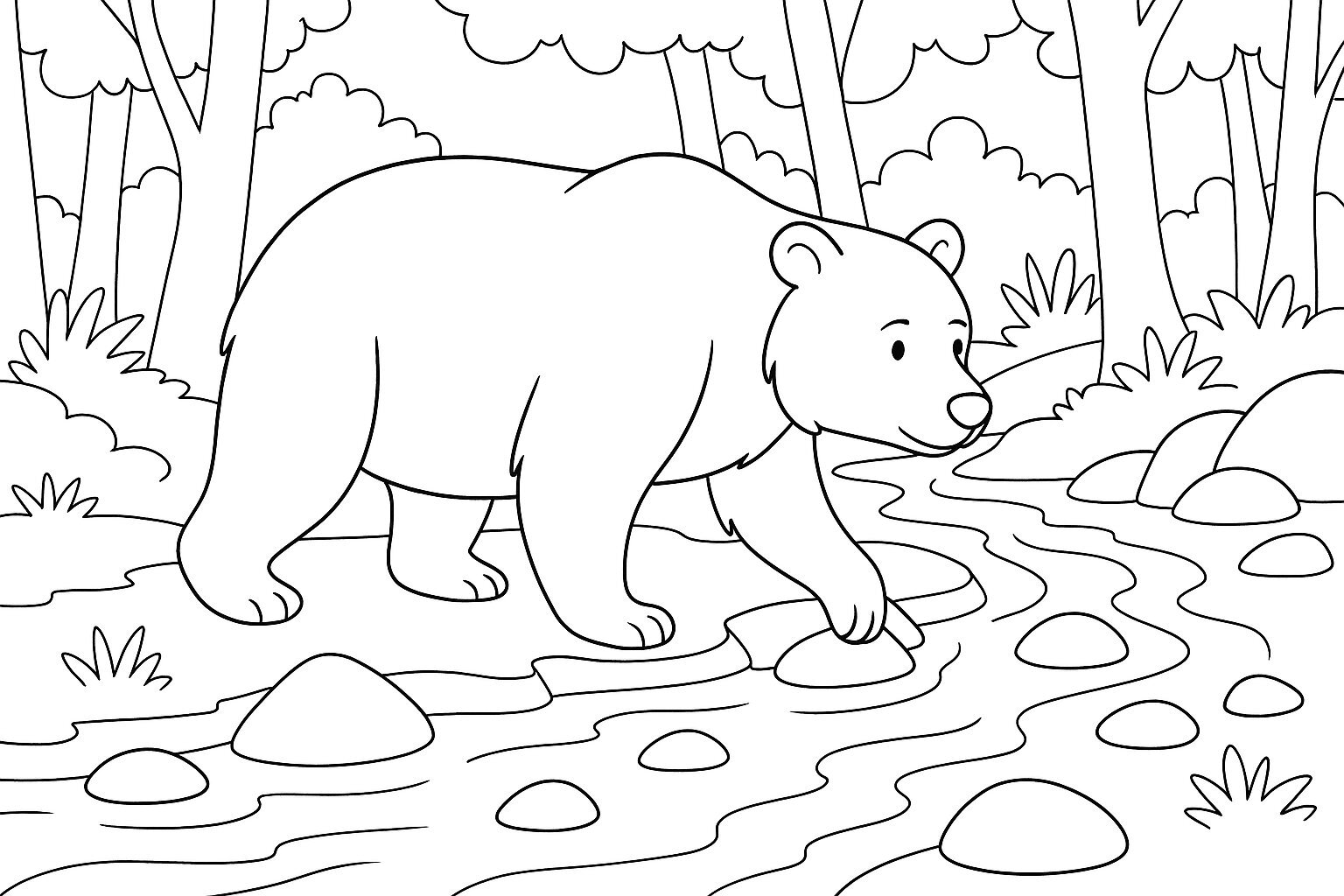 Brown Bear and Stream