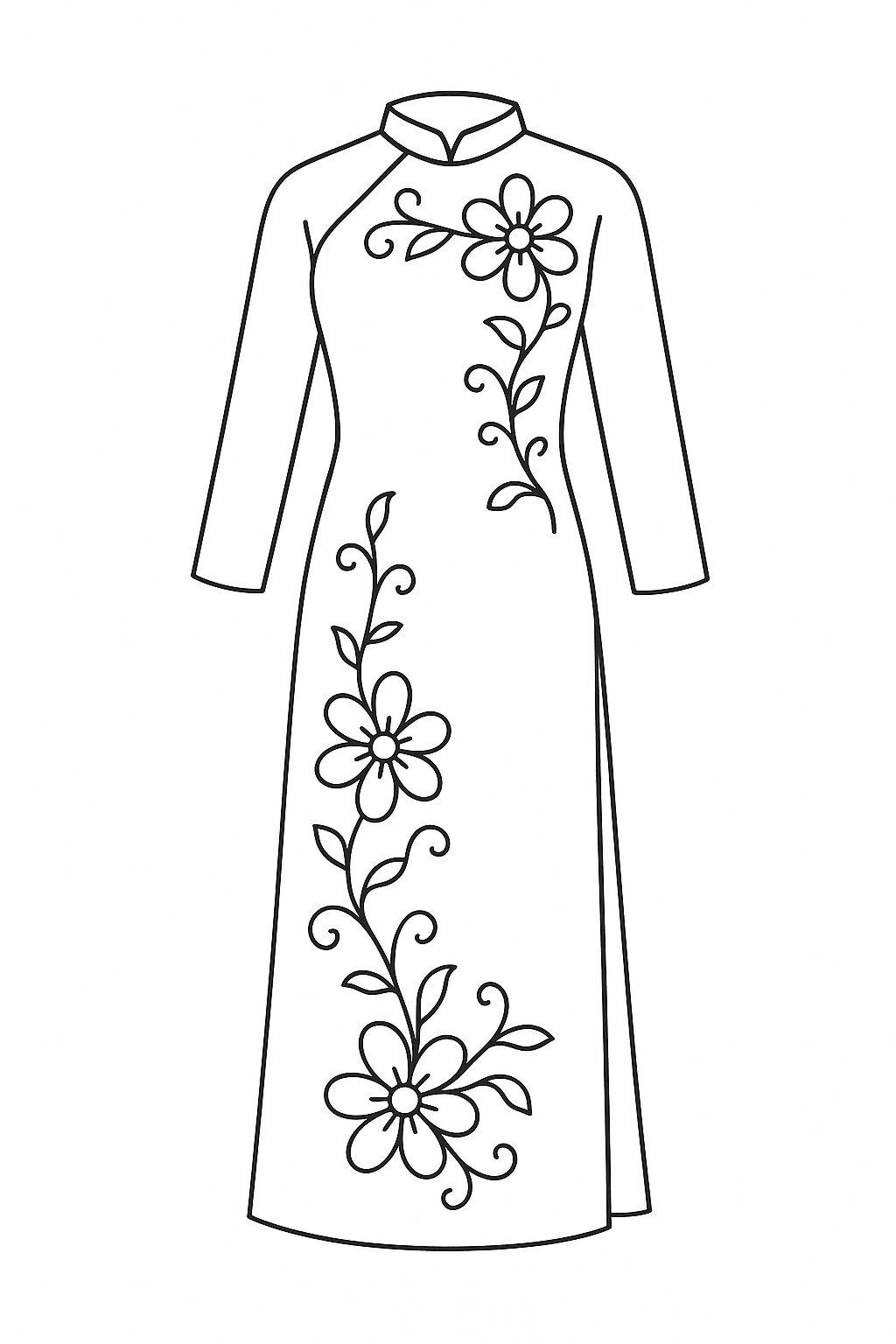 Patterned Áo dài