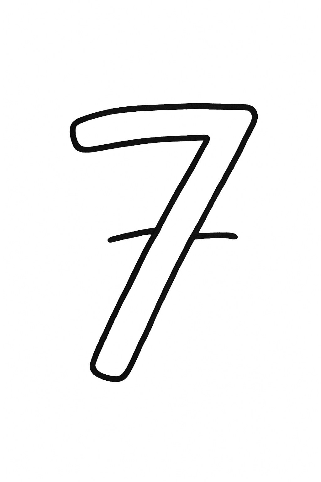 Hand-Drawn Number 7