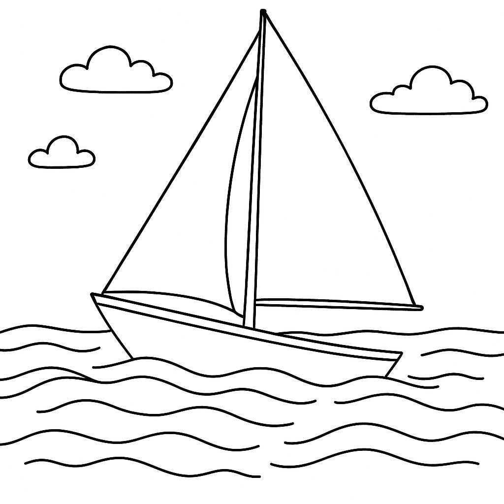 Sailboat on the Open Sea