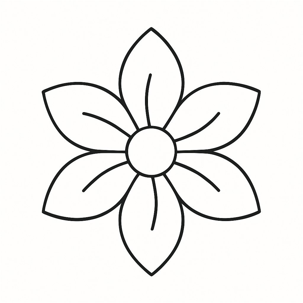 Stylized Six-Petal Flower