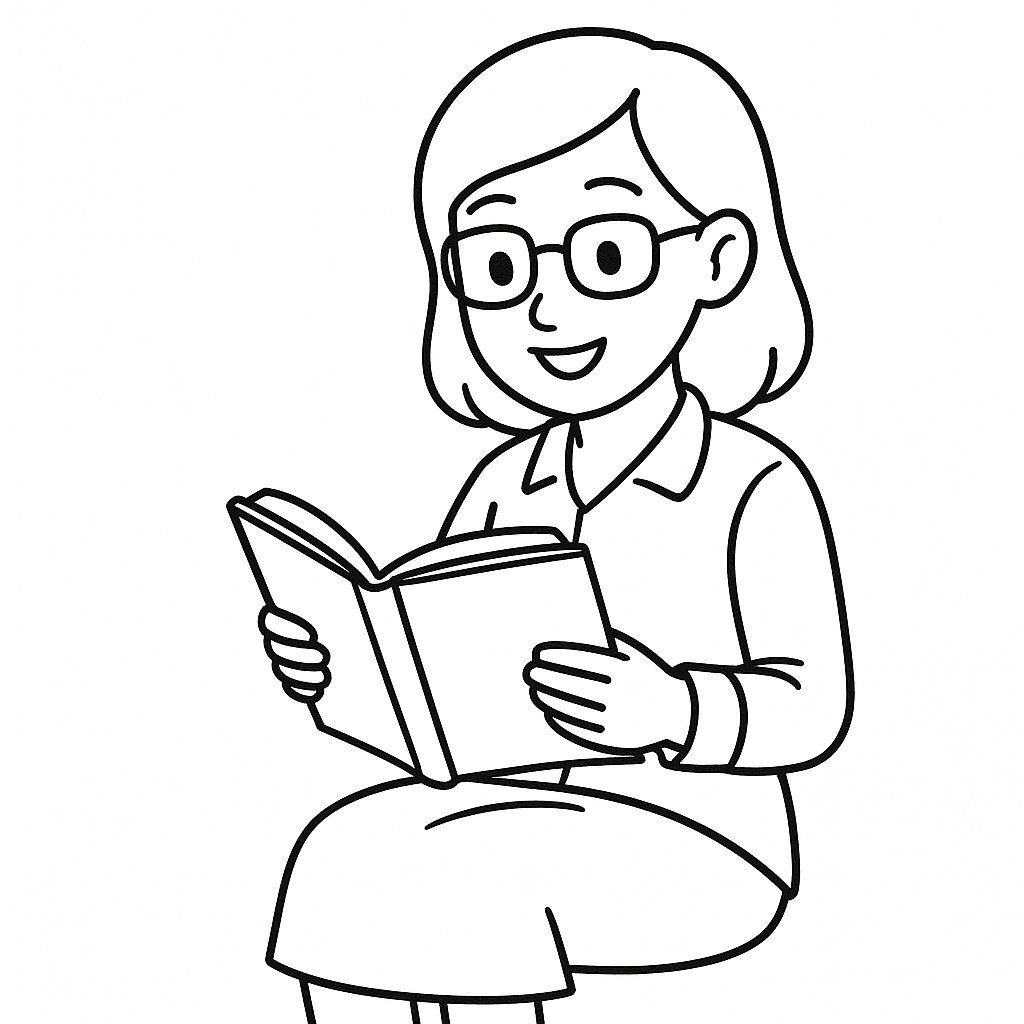 Teacher Reading a Book