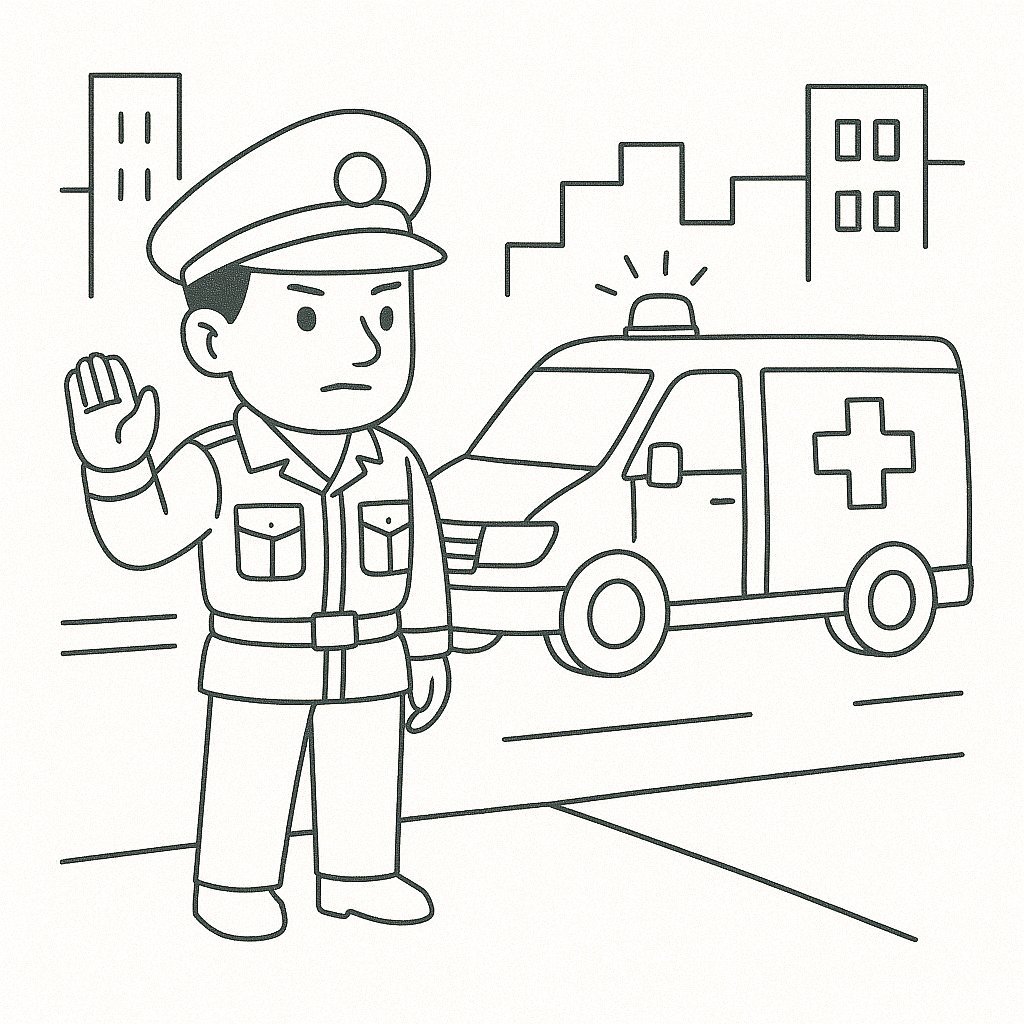 Traffic Police with Ambulance