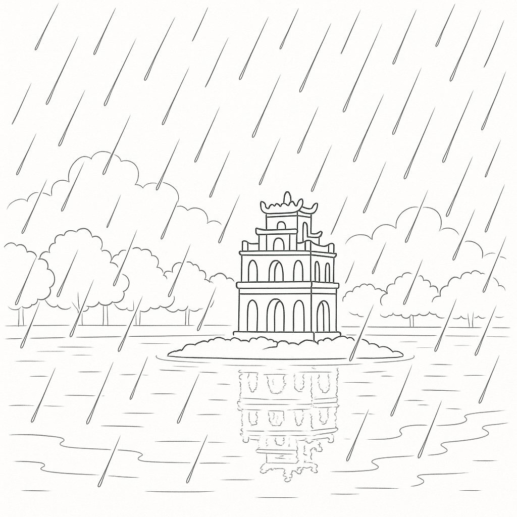 Hoàn Kiếm Lake in the Rain