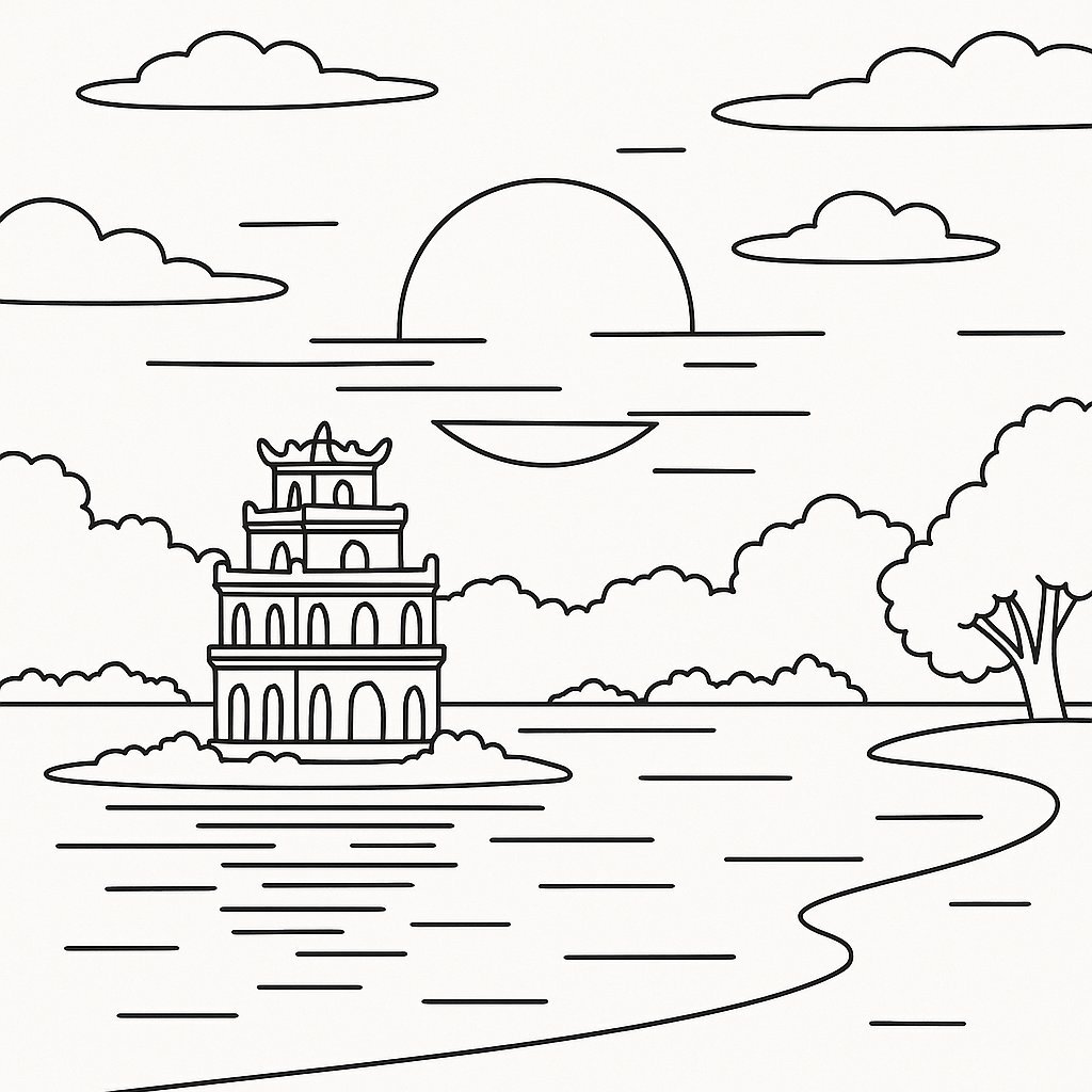 Hoan Kiem Lake at Sunset