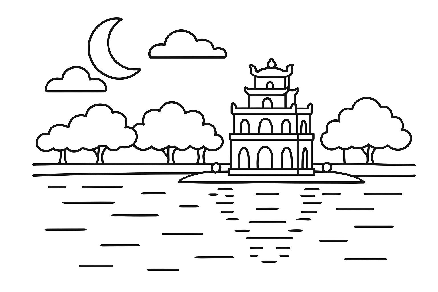 Hoan Kiem Lake at Night