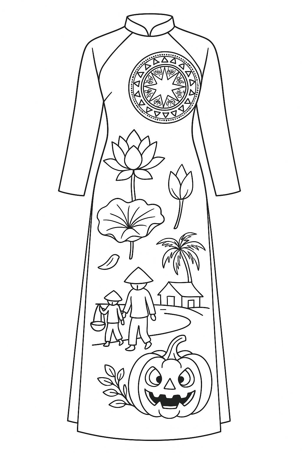 Vietnamese Ao Dai Coloring Pages for Kids – Download PDF 2026