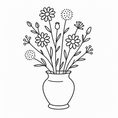 Flower Vase Coloring Pages for Kids – Coloring Sheets 2026