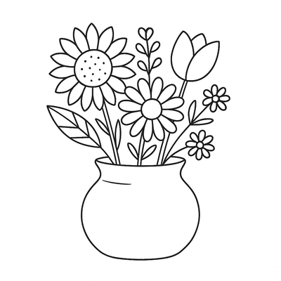 Flower Vase Coloring Pages for Kids – Coloring Sheets 2026