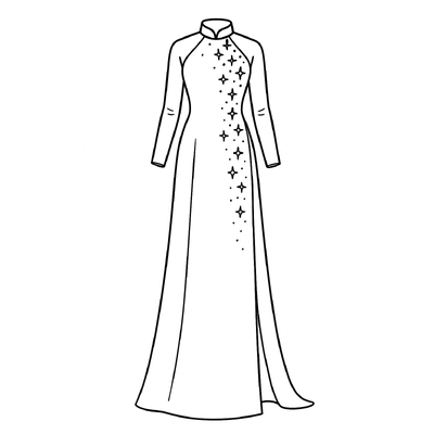 Graceful Áo Dài Coloring Pages for Kids 2026