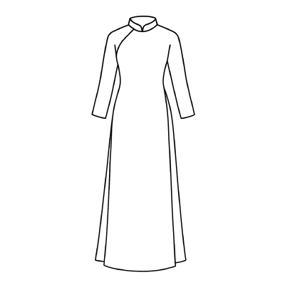 Graceful Áo Dài Coloring Pages for Kids 2026