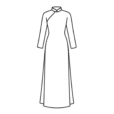 Graceful Áo Dài Coloring Pages for Kids 2026