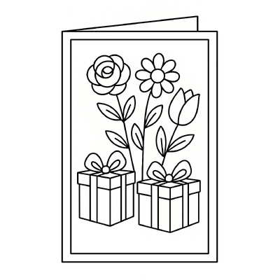 March 8 Coloring Cards for Kids 2026 - International Women’s Day Coloring Pages