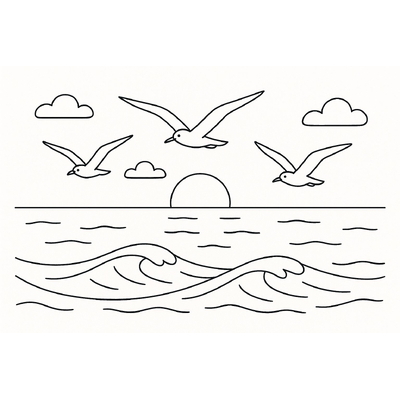 Ocean Coloring Pages for Kids – Beach Scene Coloring Sheets 2026