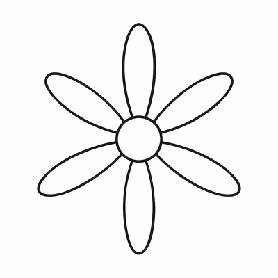 Six-Petal Flower Coloring Pages 2026 - Fun Coloring Pictures for Kids