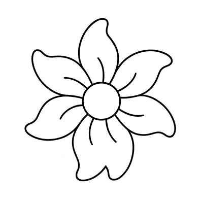 Six-Petal Flower Coloring Pages 2026 - Fun Coloring Pictures for Kids