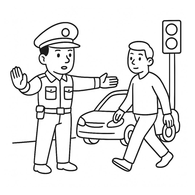 Traffic Police Coloring Pages for Kids – Coloring Sheets 2026