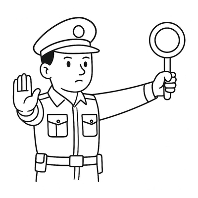 Traffic Police Coloring Pages for Kids – Coloring Sheets 2026