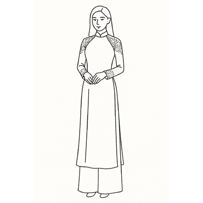 Vietnamese Ao Dai Coloring Pages for Kids – Download PDF 2026