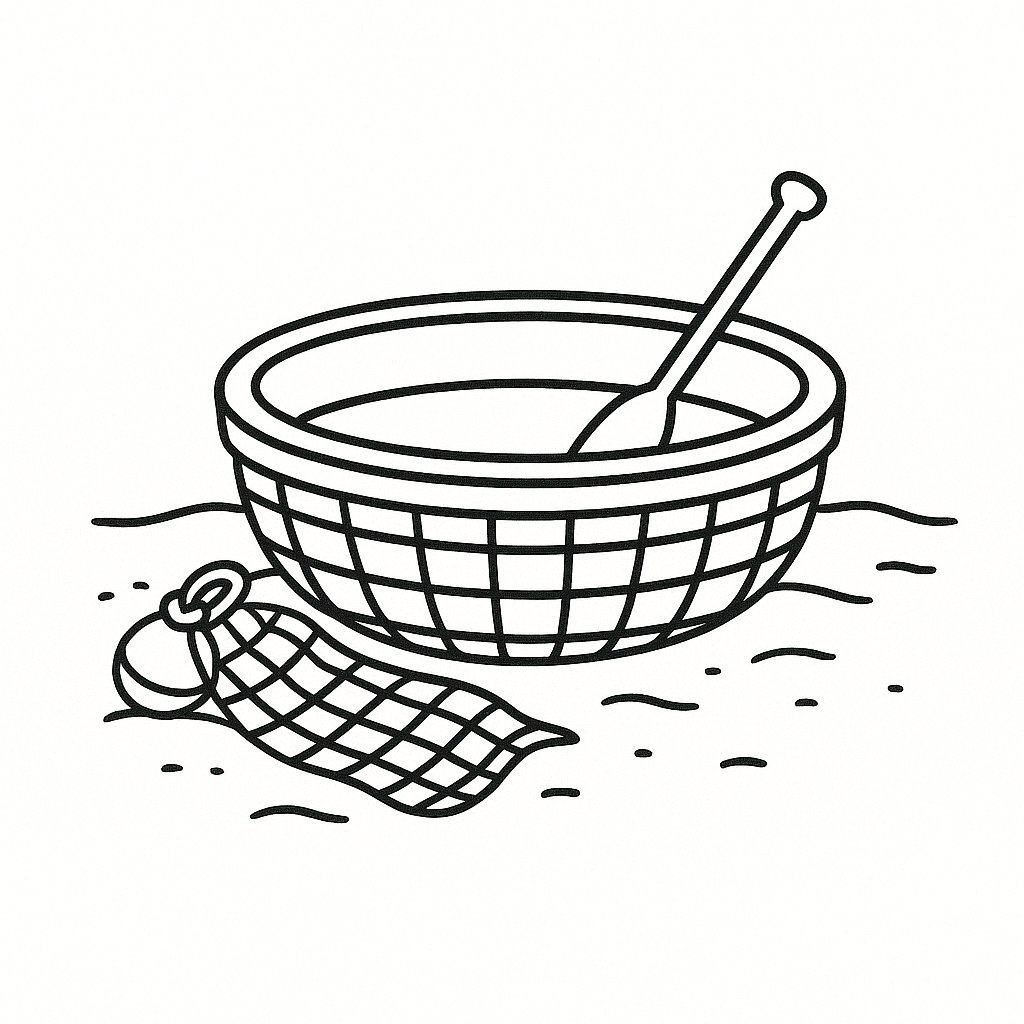 Basket Boat on the Sandy Shore