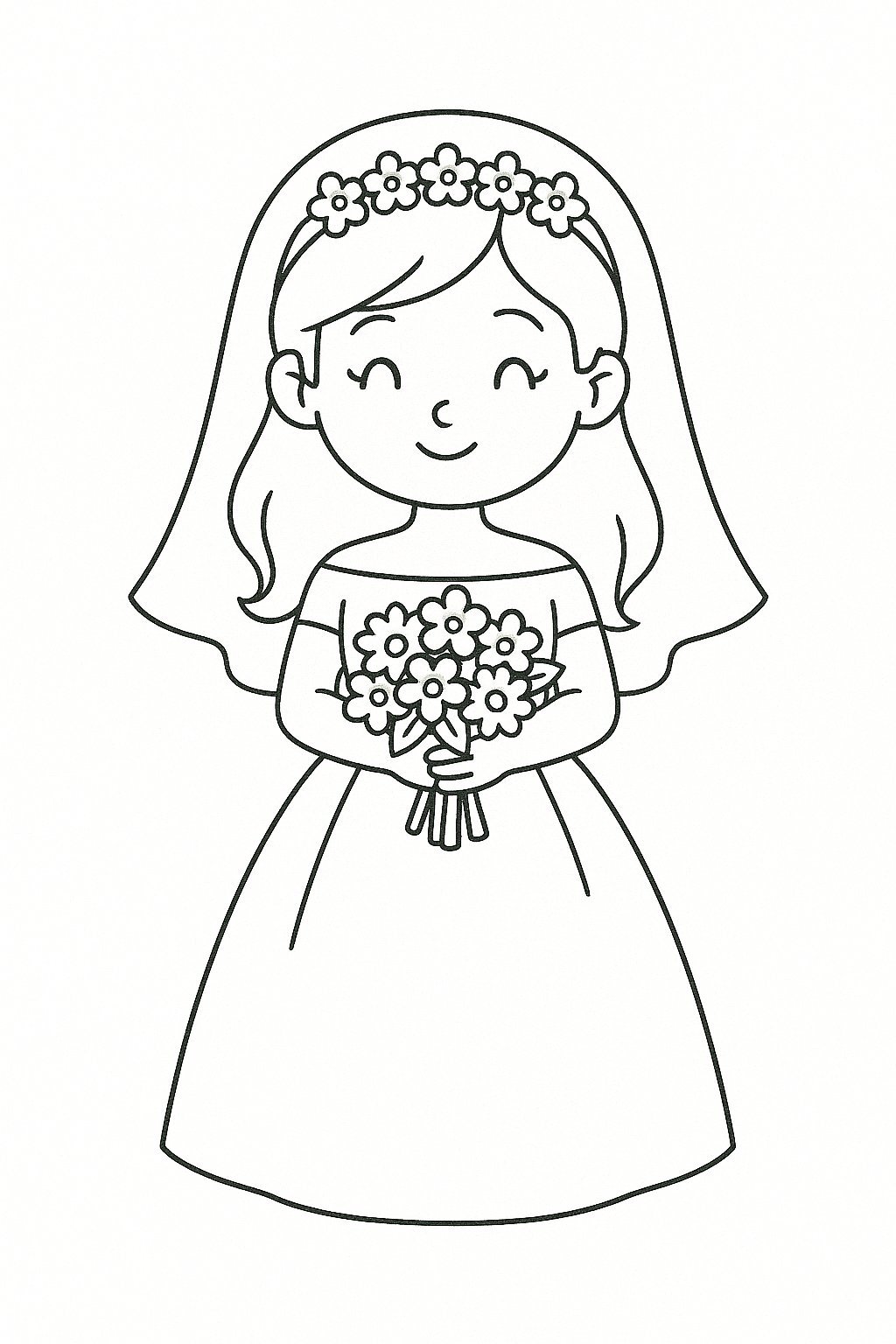 Bride Holding Flowers