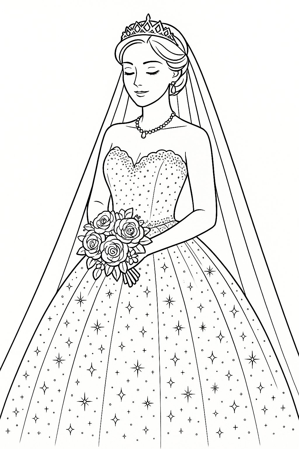 Beautiful Bride Coloring Pages for Kids – Free PDF Download 2026